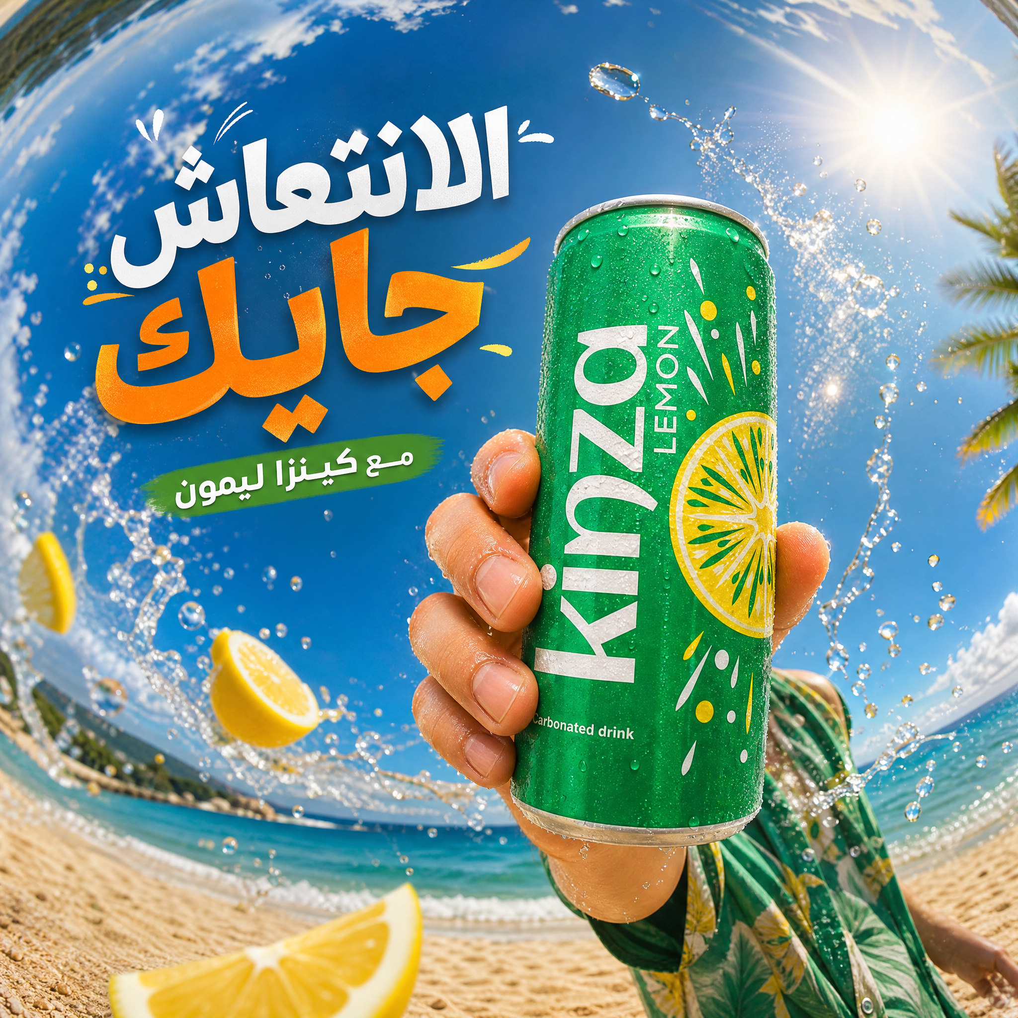 تصميم Kinza Lemon على الشاطئ