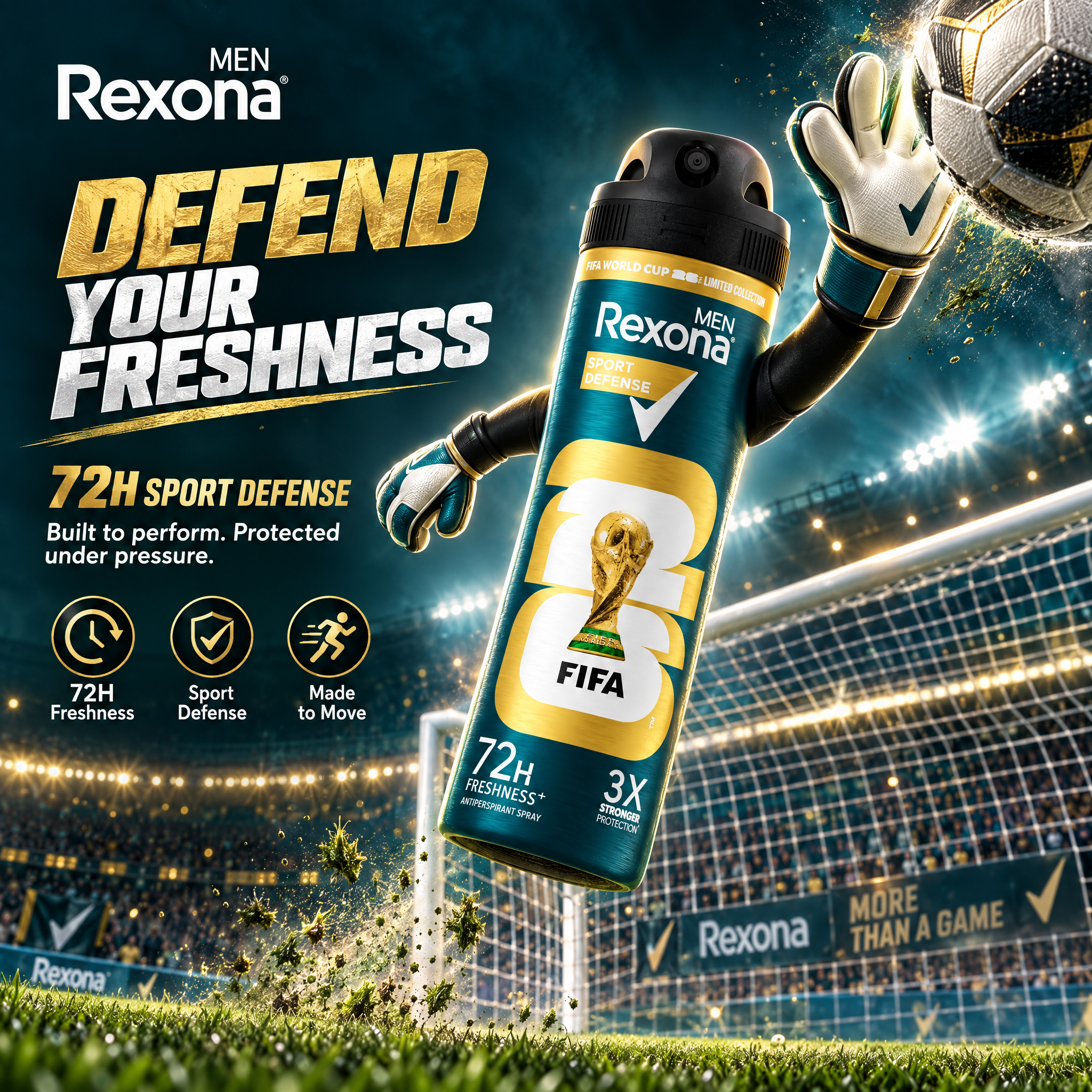 حملة Rexona Sport Defense الإعلانية في ملعب كرة قدم